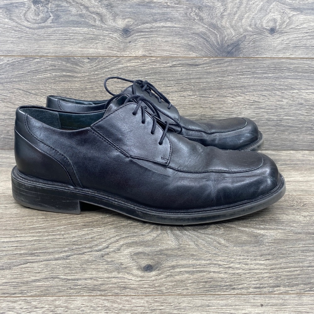 Dockers Oxford Shoes Mens 10.5 Black Leather Bicycle Toe Lace Up 090-92864